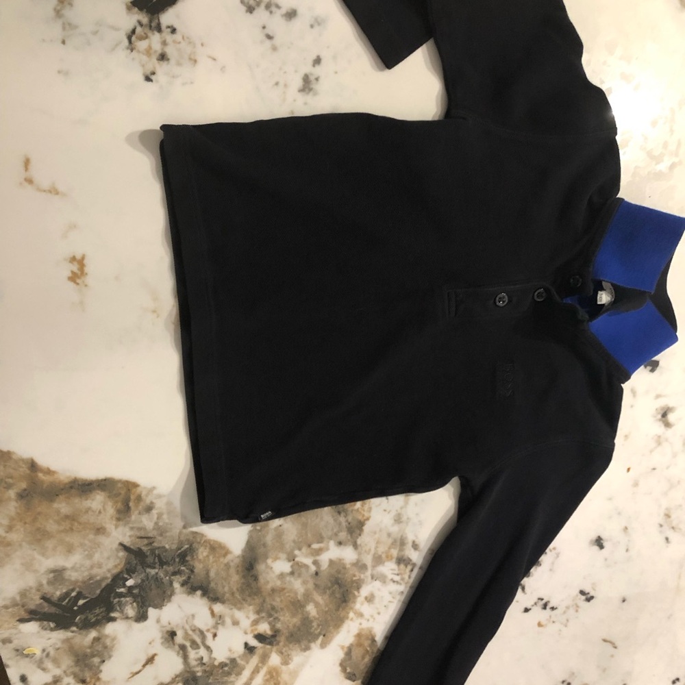 Boss Kids Black and Blue Polo Shirt